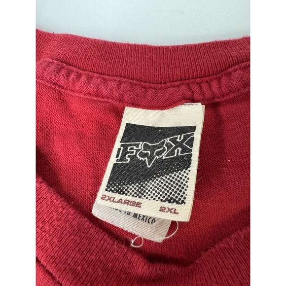 Mens Fox Racing Vintage Y2K T-Shirt Size 2XL Red Motocross MX - Picture 4 of 9